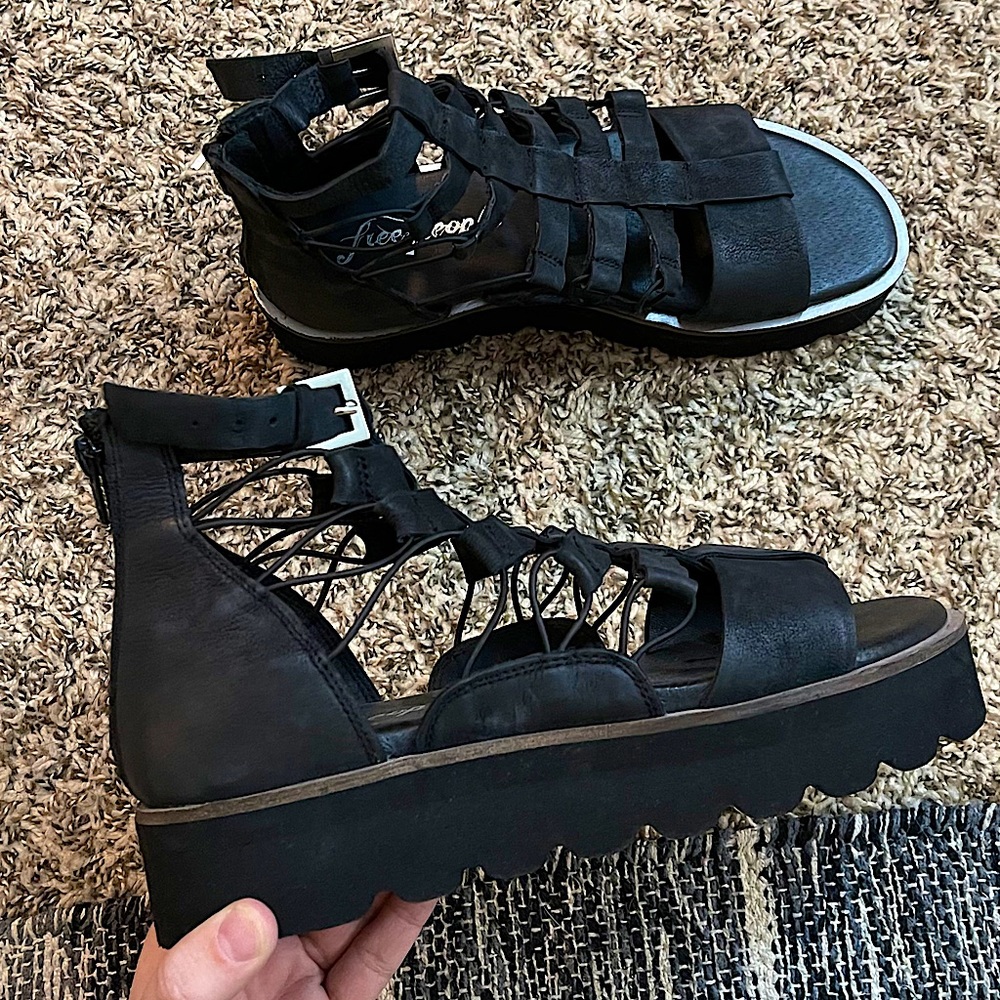 Black, Free People Platform Sandals